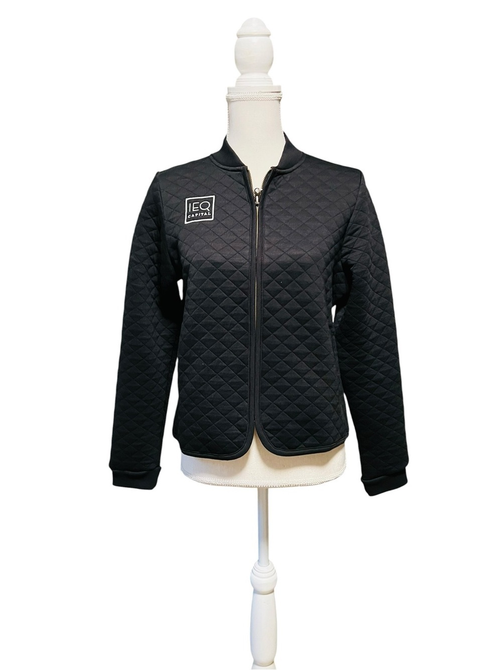 Marine Layer Black Quilted Corbet Bomber Jacket Size Medium NWT Monogrammed